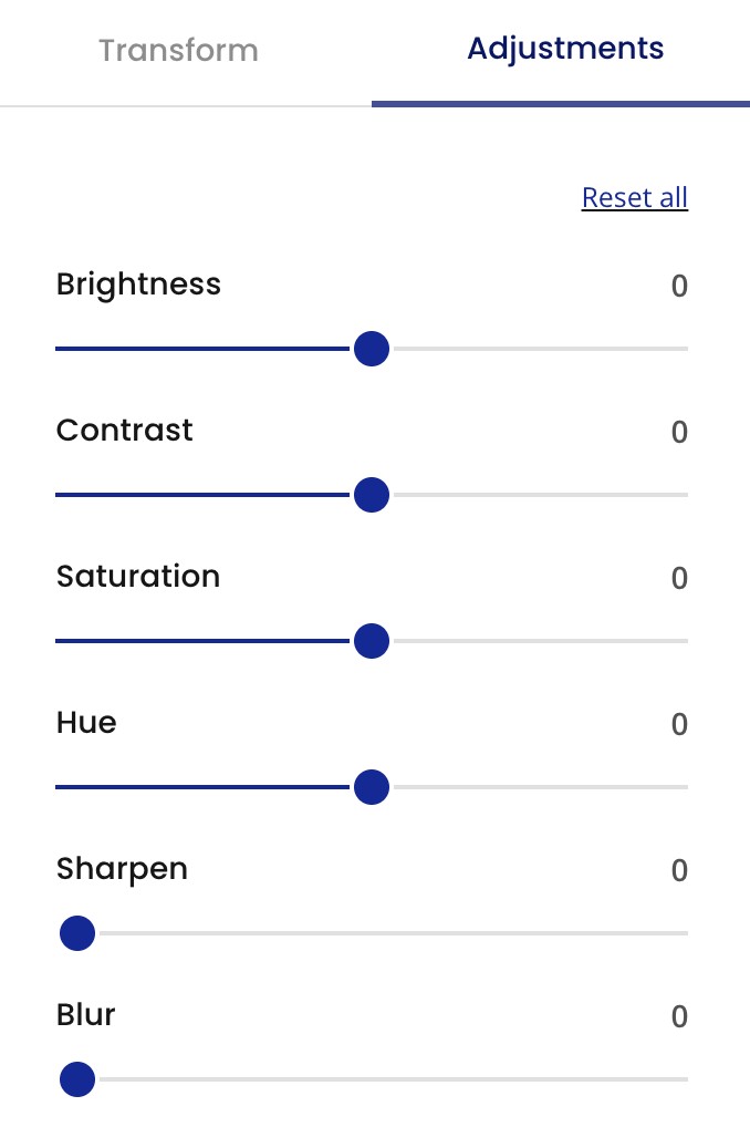 The Adjustments tab